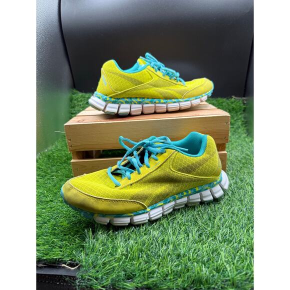 Reebok SmoothFlex Running Shoes - Neon Green/Blue- Size 6.5W - Picture 4 of 11